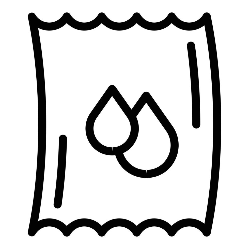 Wet tissue icon, outline style vector