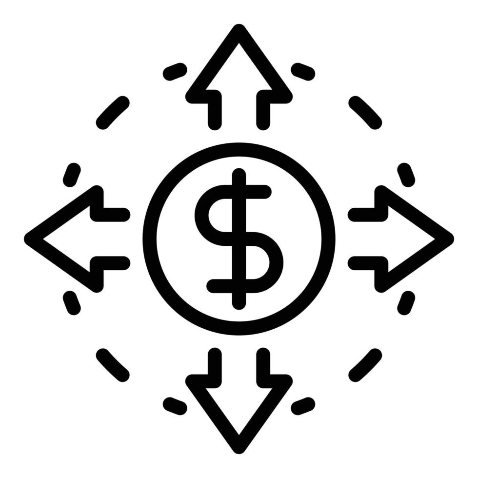 Banking money transfer icon, outline style vector