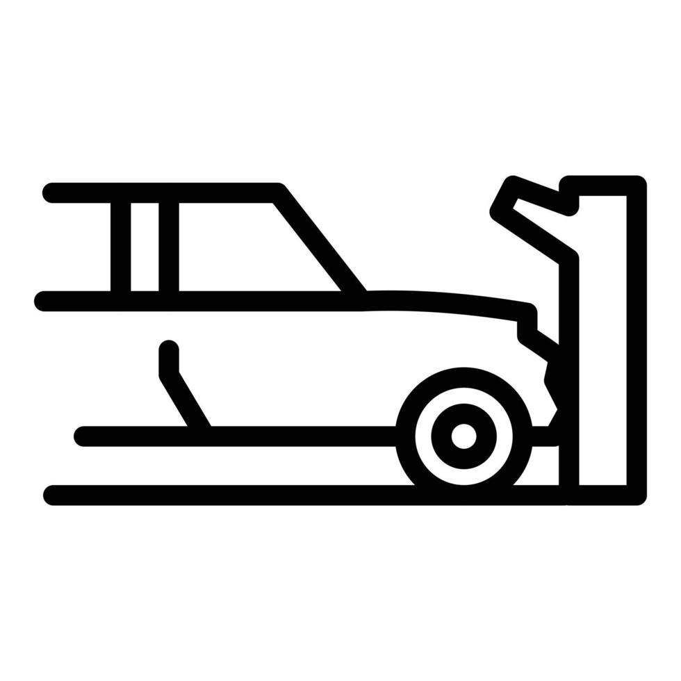 Car accident tree icon, outline style vector