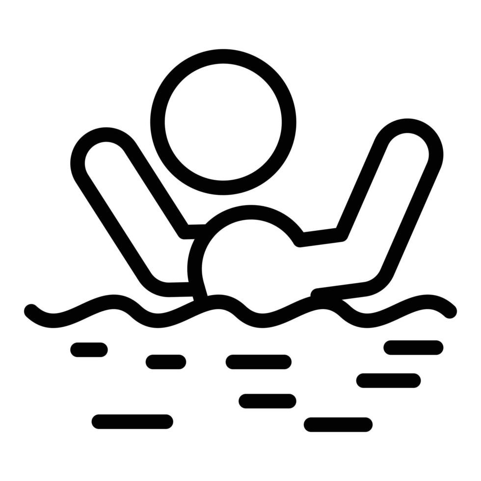 Careless person swimming icon, outline style vector