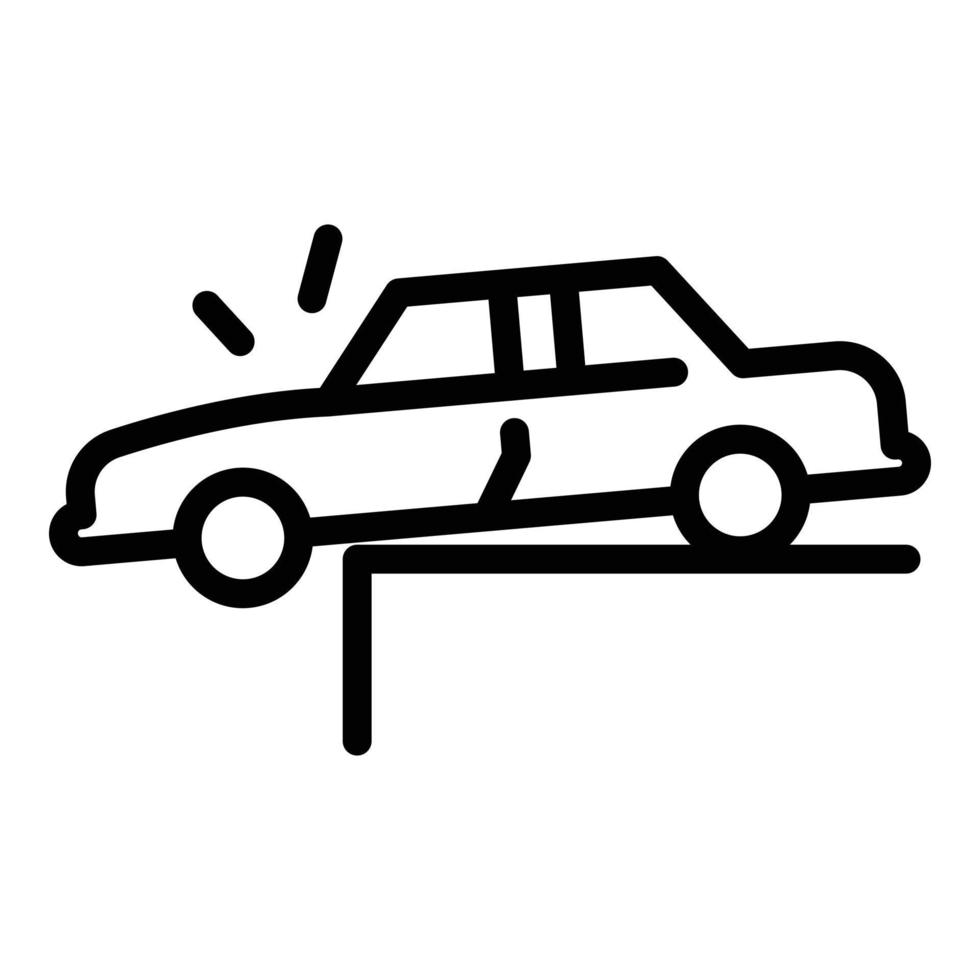 icono de accidente de coche, estilo de esquema vector