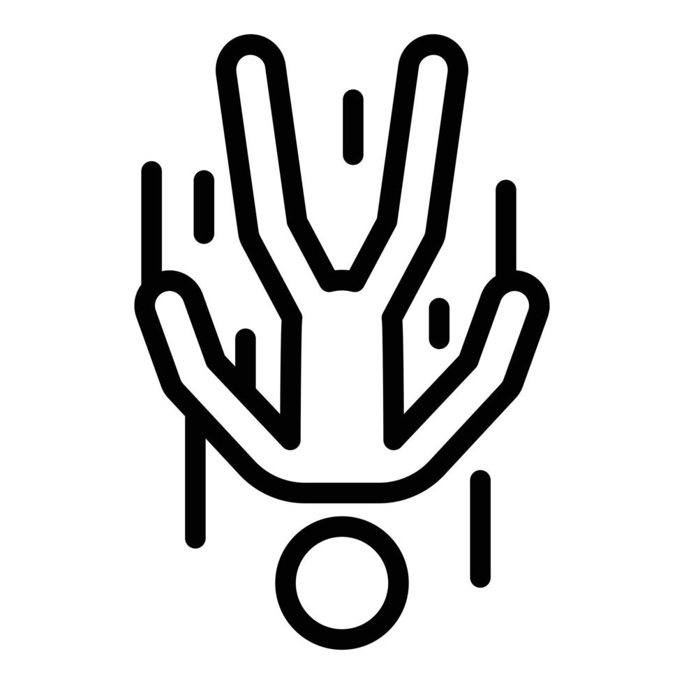 Person fall icon, outline style vector