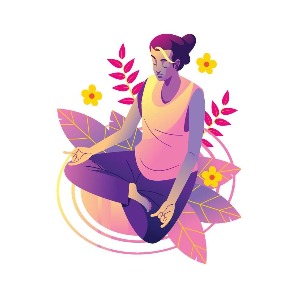 Relaxing Time With Meditation vector