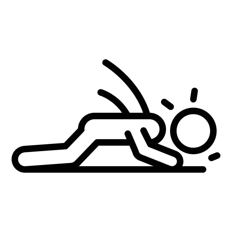 Careless person injury icon, outline style vector