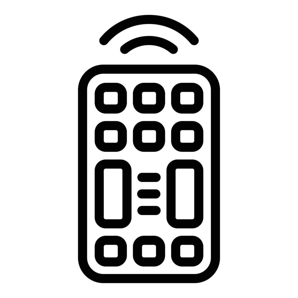 Smart remote control icon, outline style vector