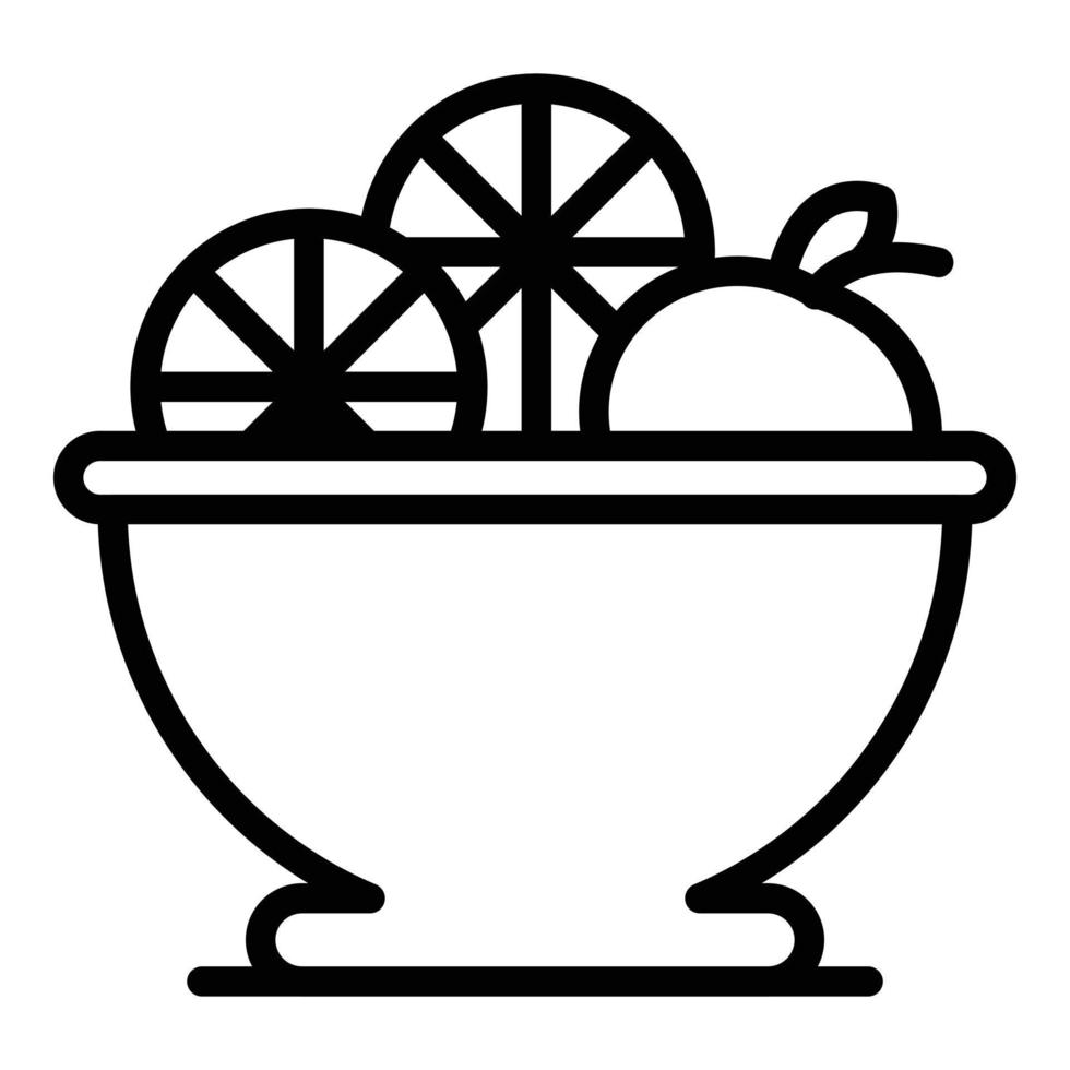 Delicious fruit salad icon, outline style vector