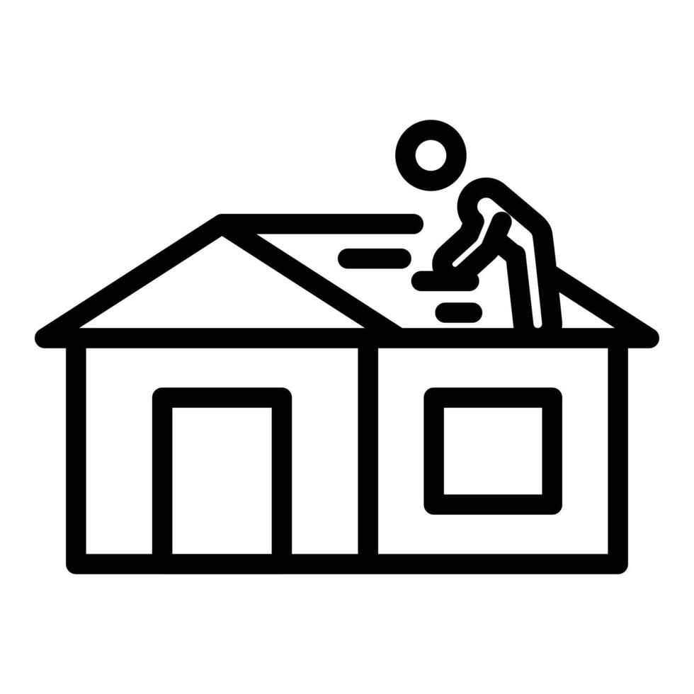 Careless roof builder icon, outline style vector