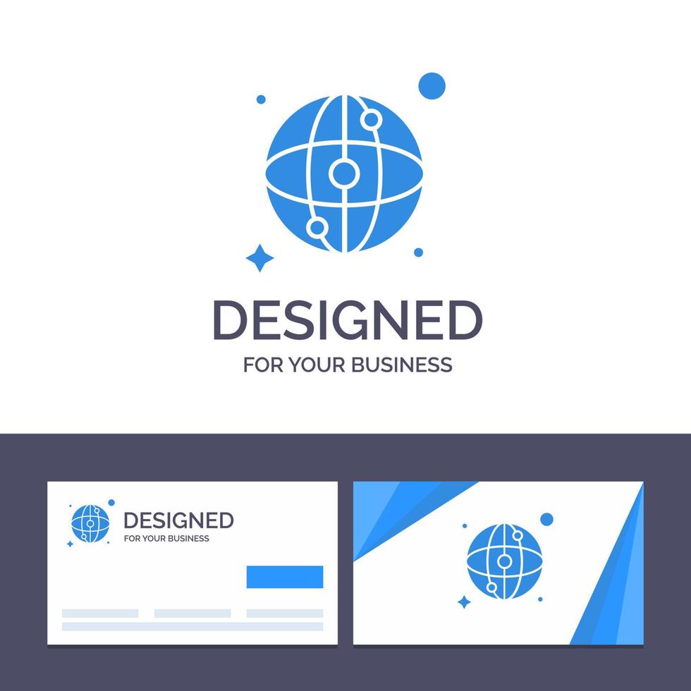 Creative Business Card and Logo template World Map Network Vector Illustration