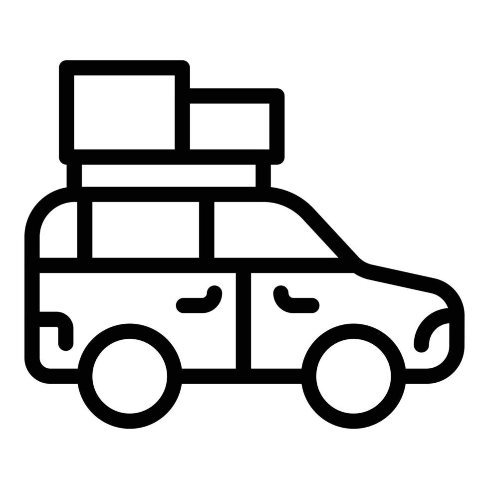 icono de caja de techo de coche, estilo de esquema vector