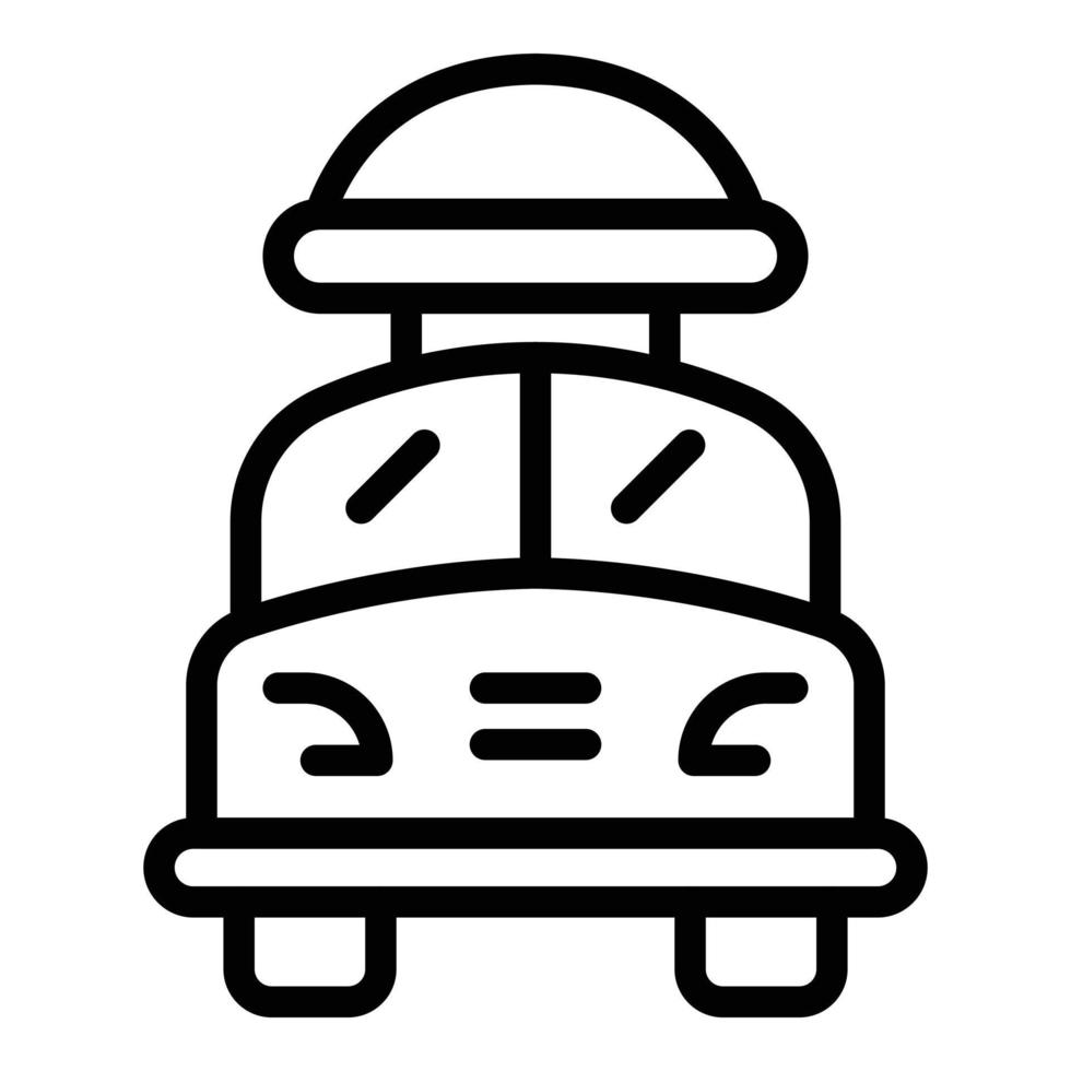 Front car roof box icon, outline style vector