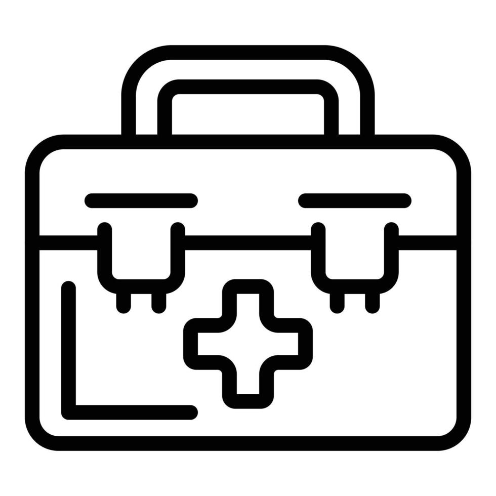 Medical suitcase icon, outline style vector