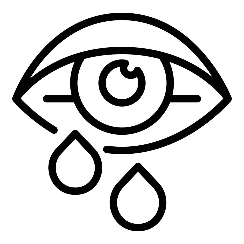 Allergic eye icon, outline style vector