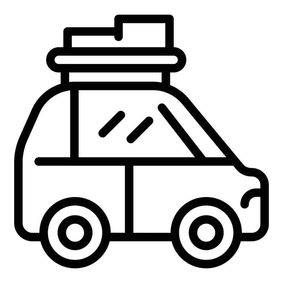 icono de caja de techo de coche de objeto, estilo de esquema vector