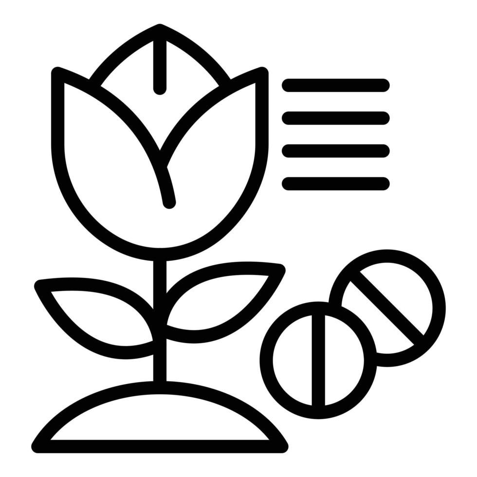 Plant allergy icon, outline style vector