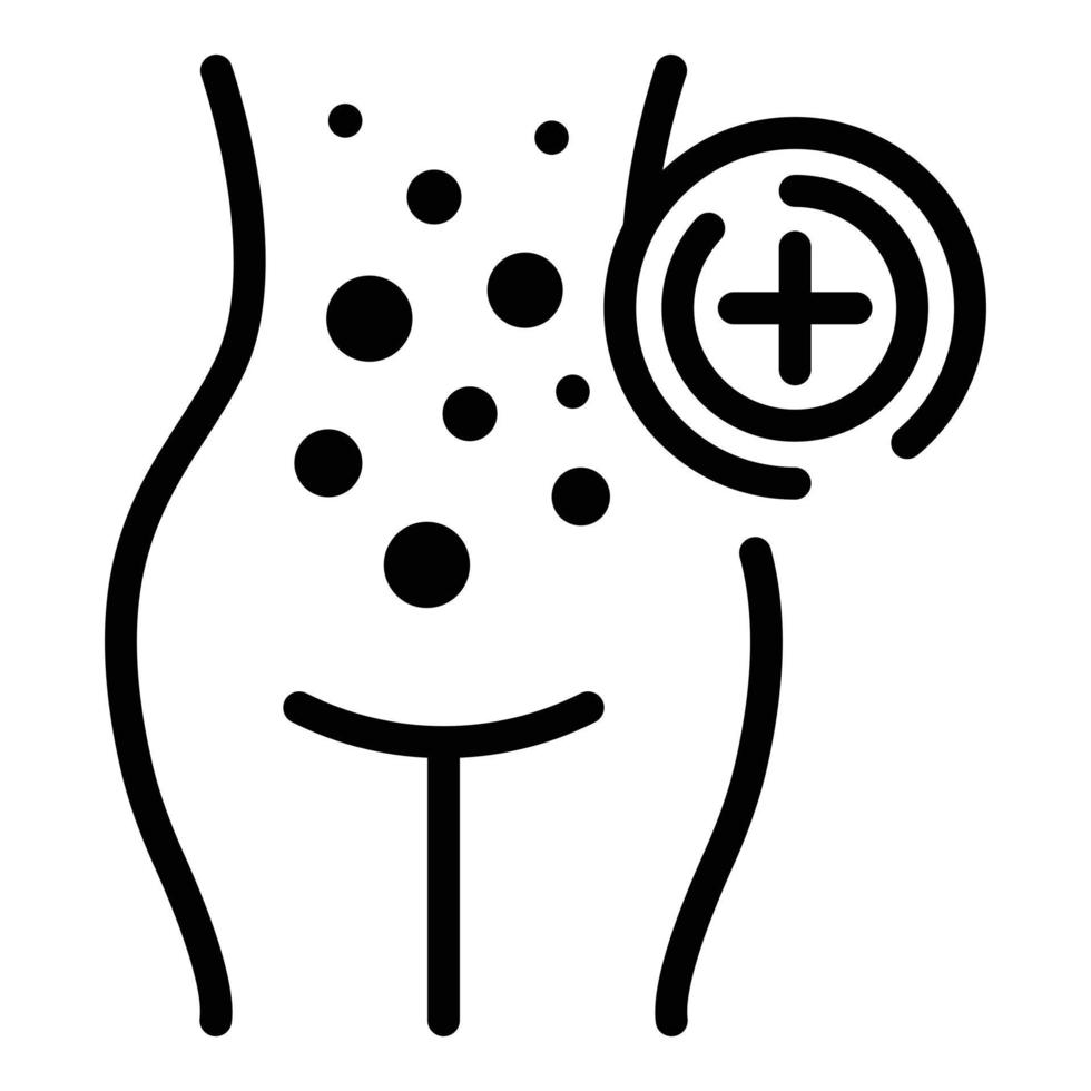 Allergic body icon, outline style vector