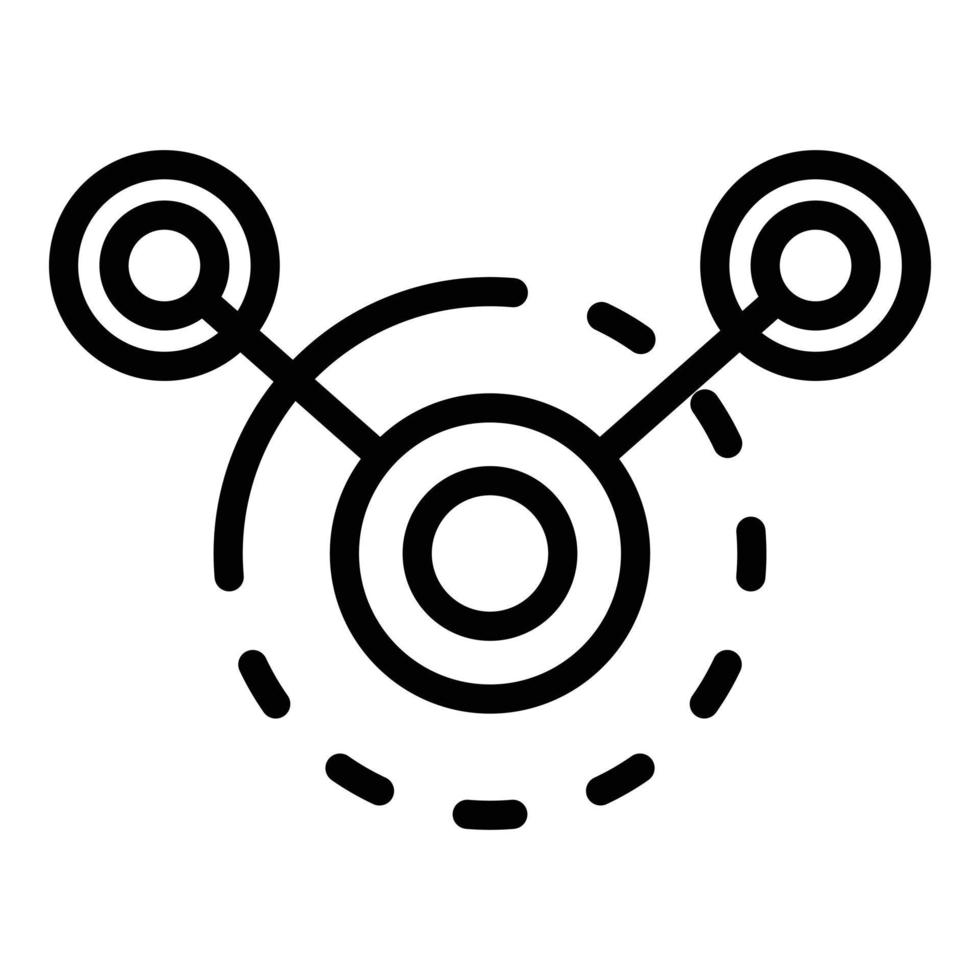 Circle interaction icon, outline style vector