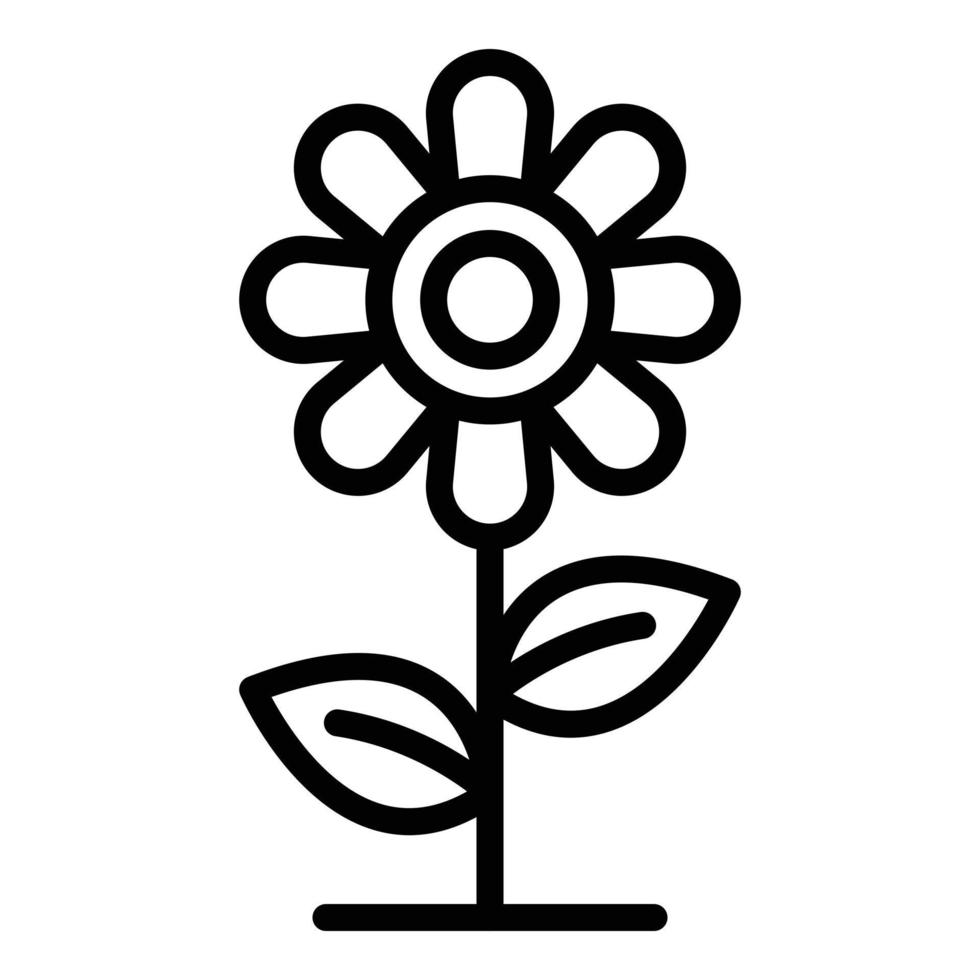 Flower allergy reaction icon, outline style vector