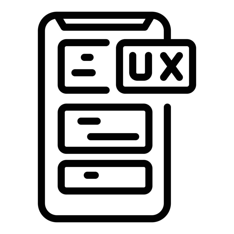Smartphone ux interaction icon, outline style vector