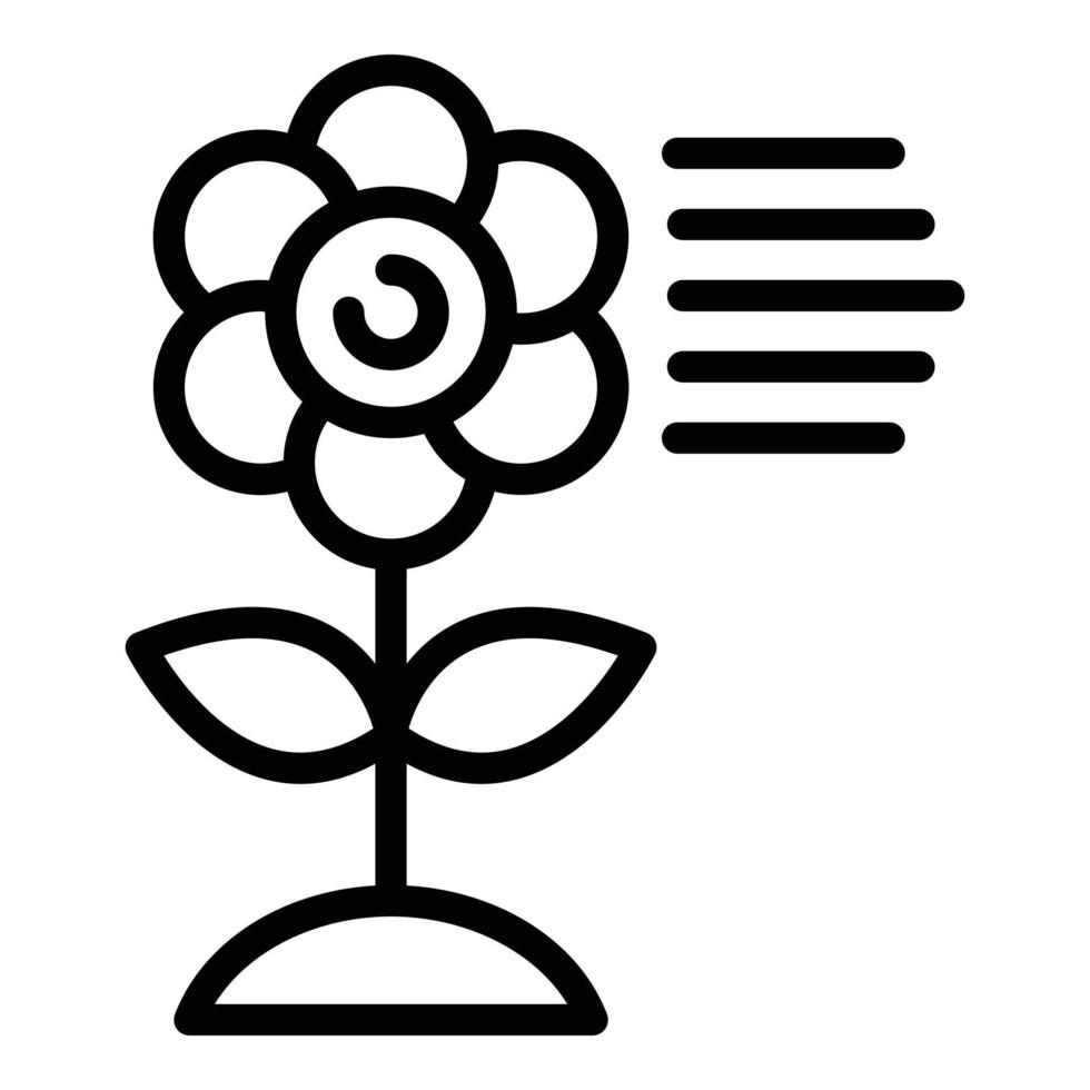 icono de flor de alérgeno, estilo de esquema vector