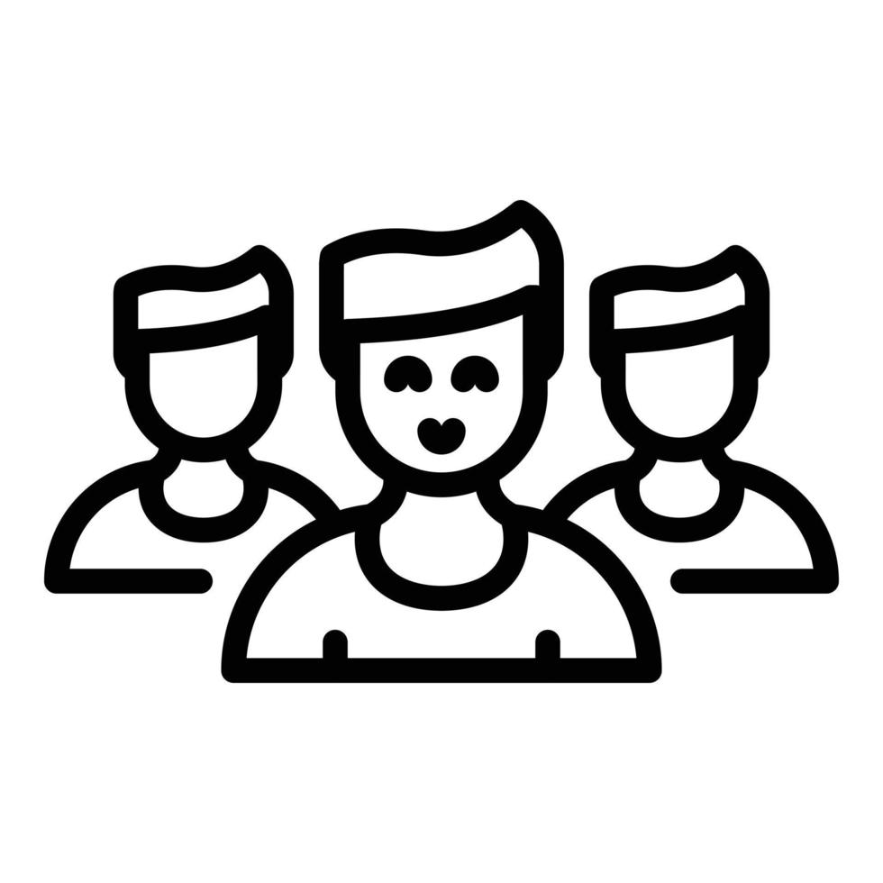 Group people interaction icon, outline style vector