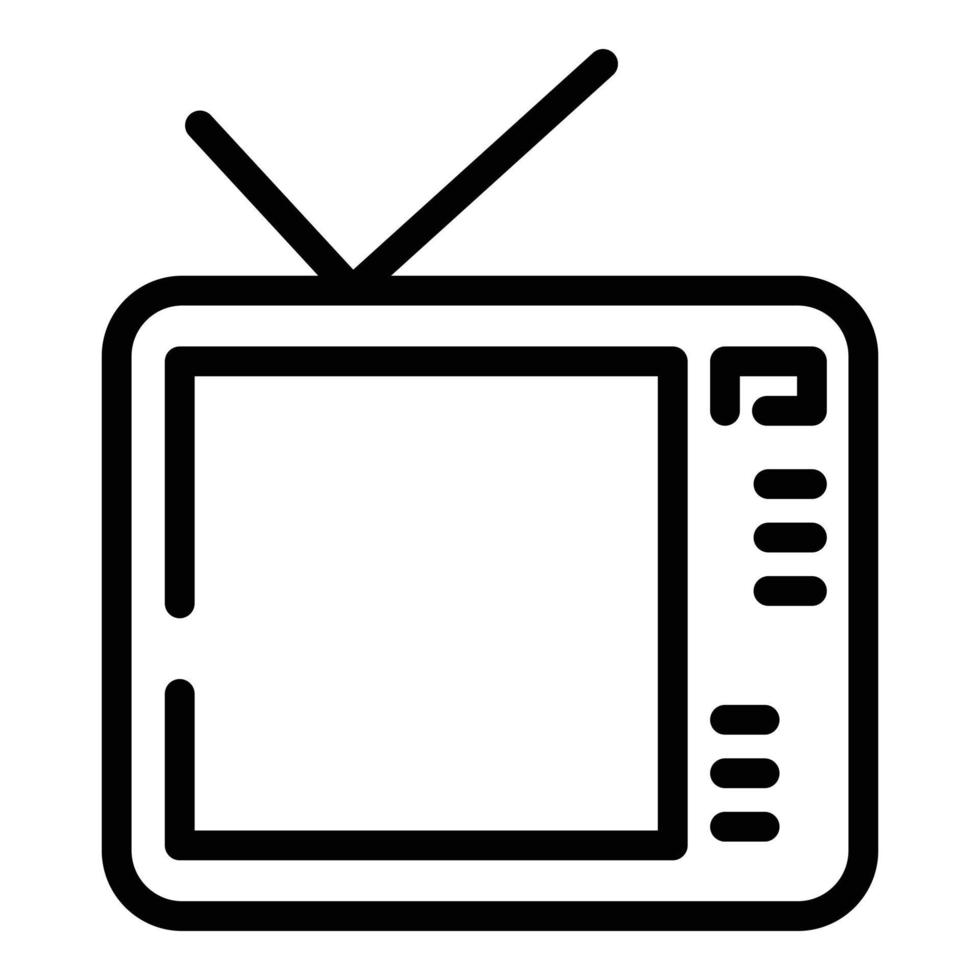 Interactive tv media icon, outline style vector