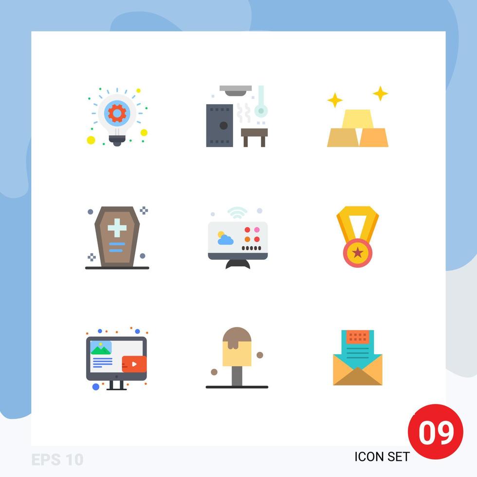 9 Creative Icons Modern Signs and Symbols of connections horrible finance halloween casket coffin Editable Vector Design Elements