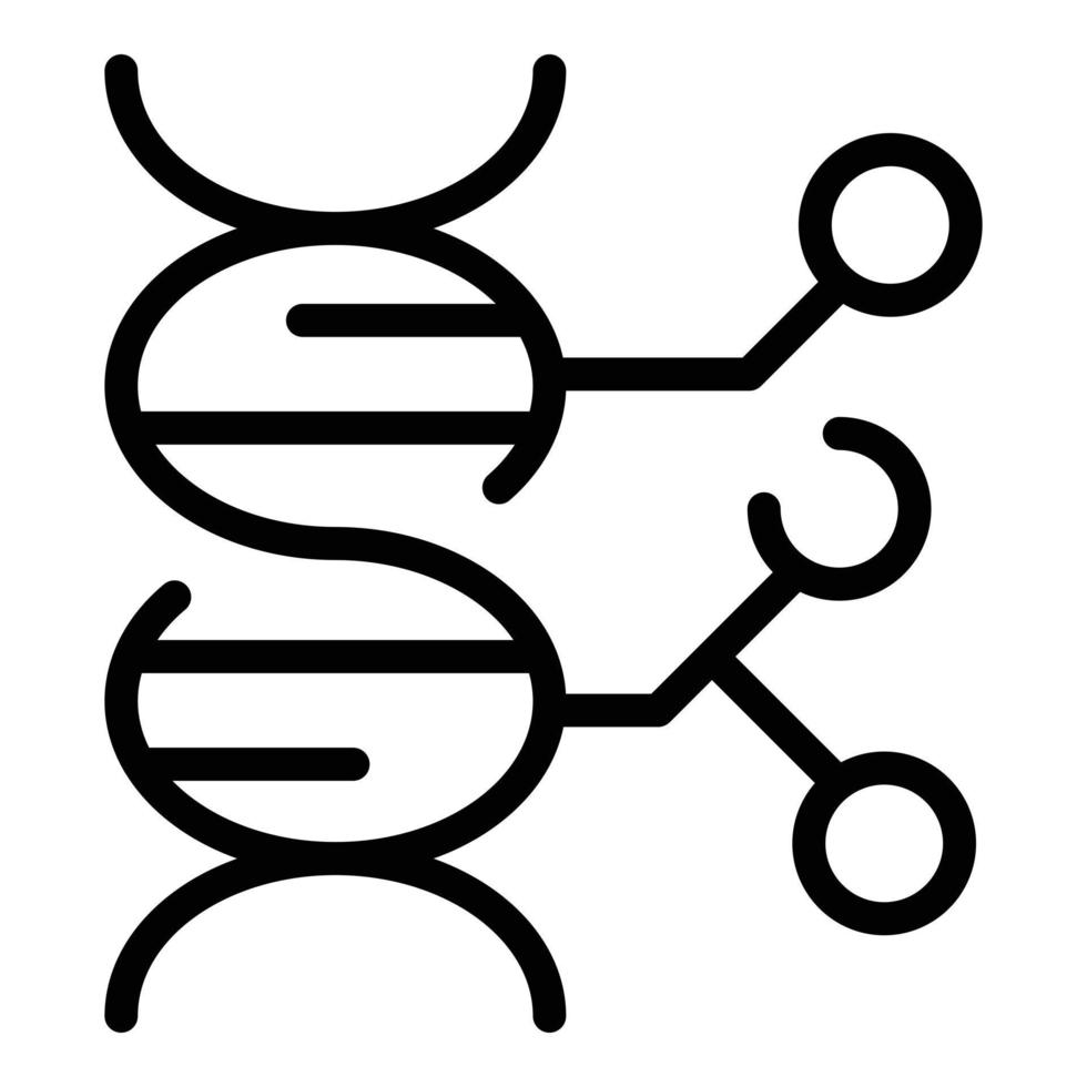 Dna genes modified icon, outline style vector