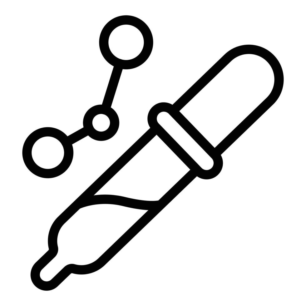 Pipette test icon, outline style vector