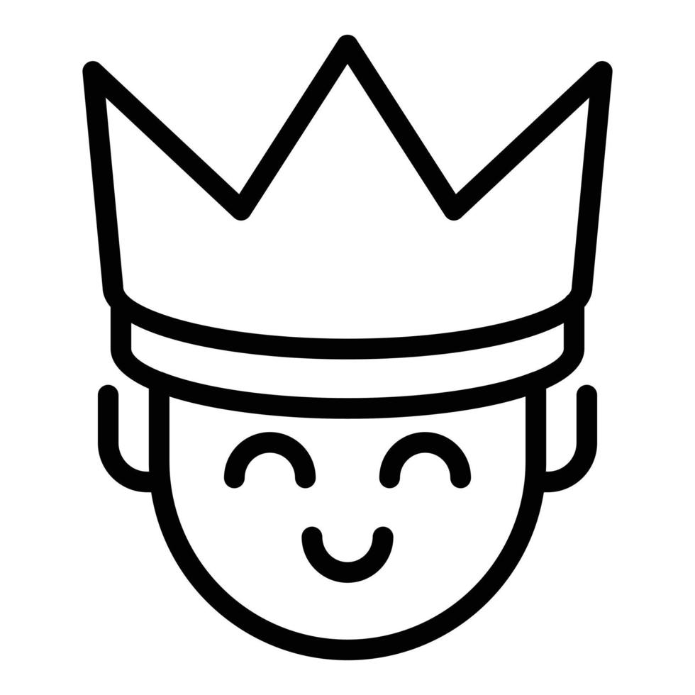 King icon, outline style vector