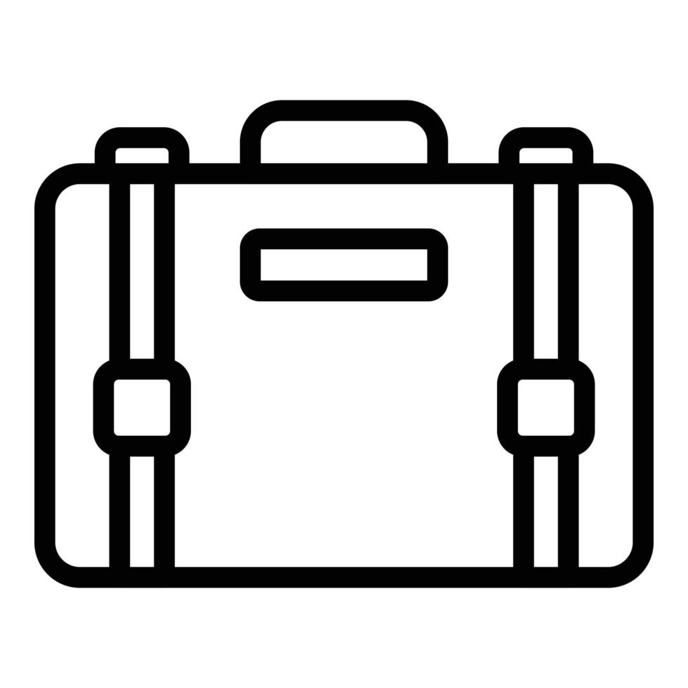 Airport suitcase icon, outline style vector