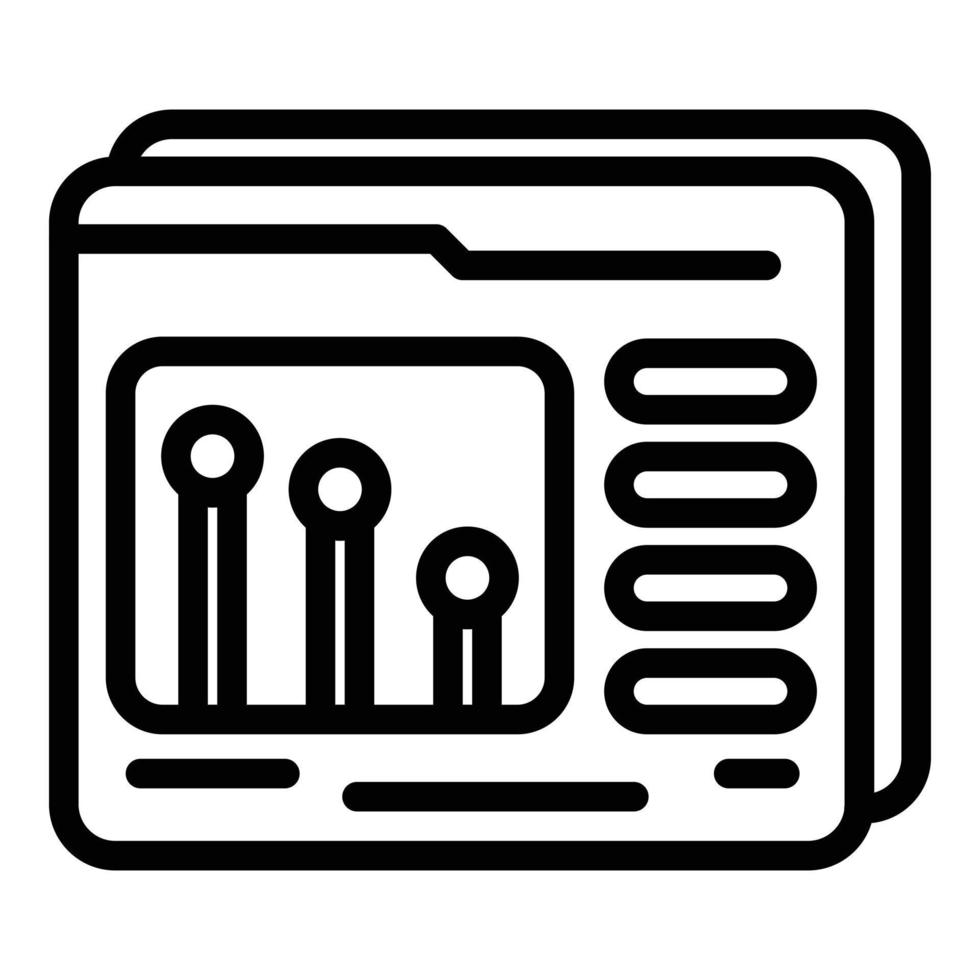 Folder interaction icon, outline style vector