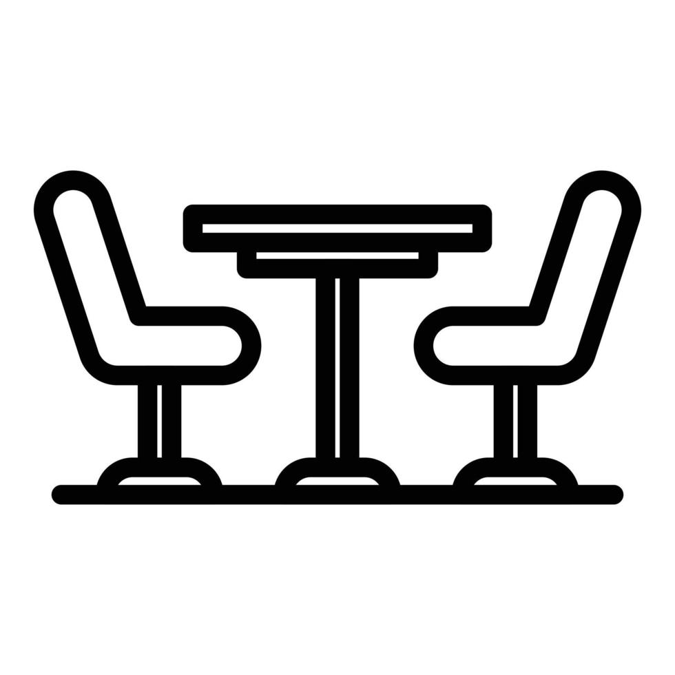 Table for two icon, outline style vector