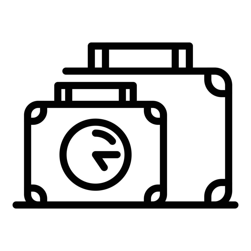 Luggage icon, outline style vector