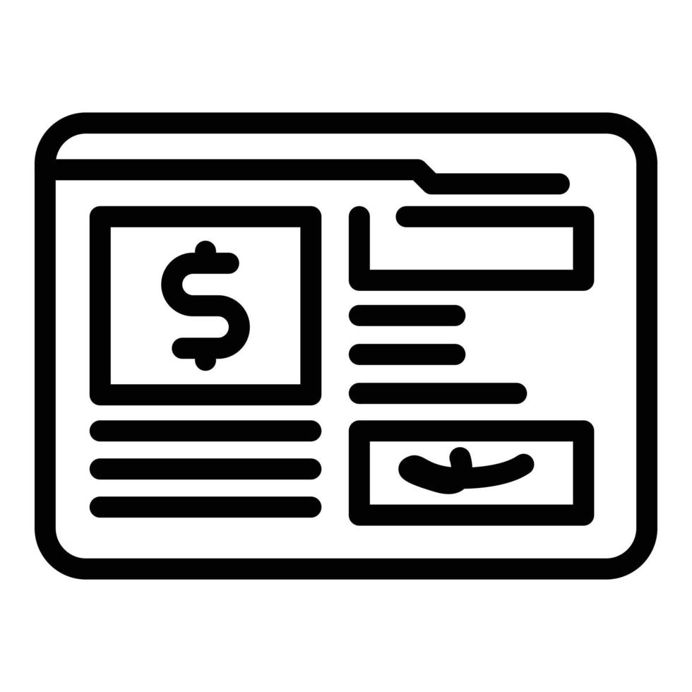 Web transfer money icon, outline style vector