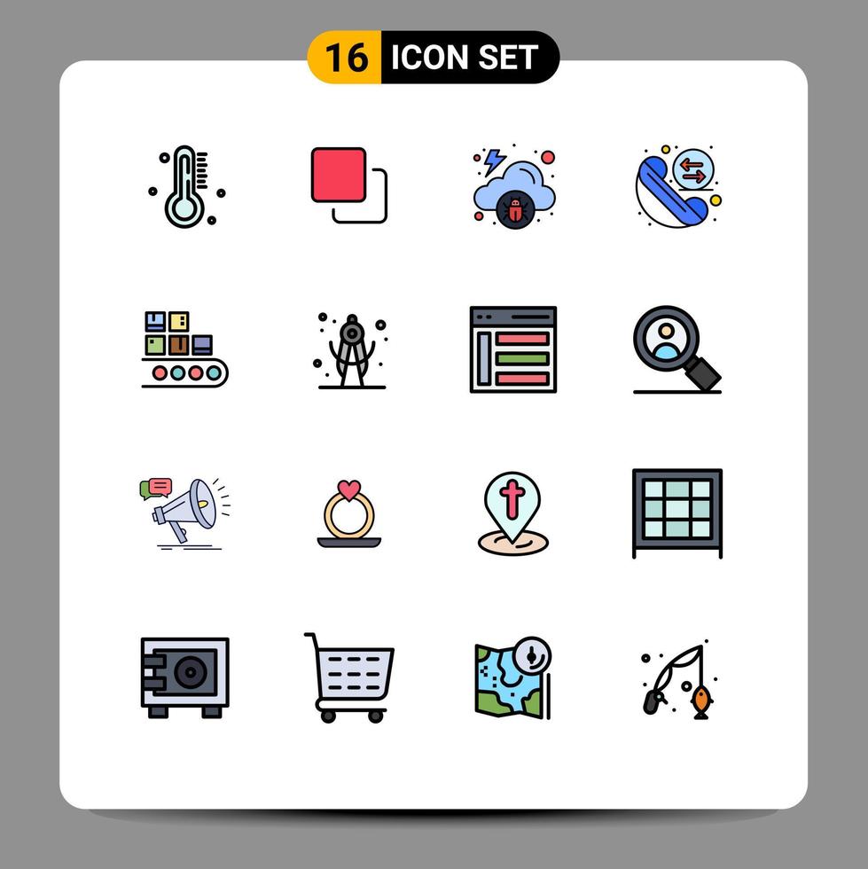 16 Creative Icons Modern Signs and Symbols of line redial cloud phone call Editable Creative Vector Design Elements