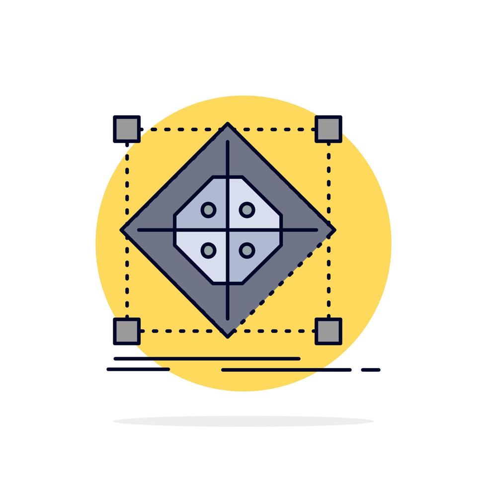 Architecture cluster grid model preparation Flat Color Icon Vector