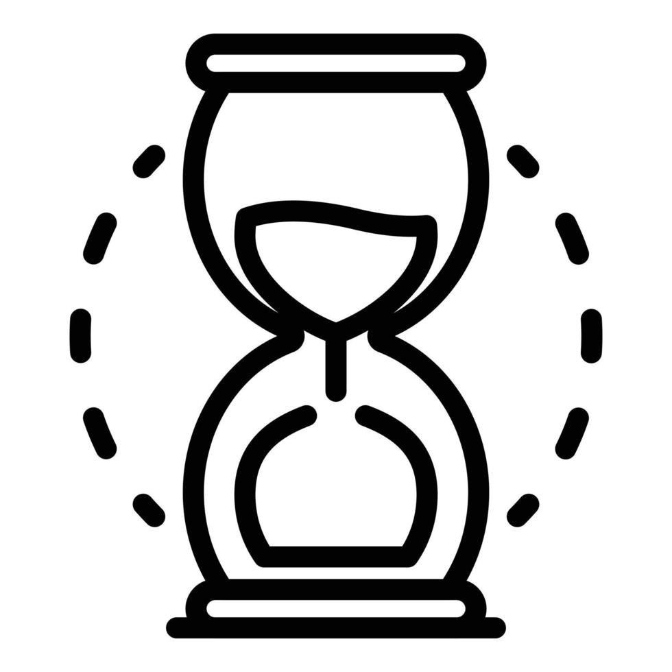 icono de reloj de arena, estilo de esquema vector