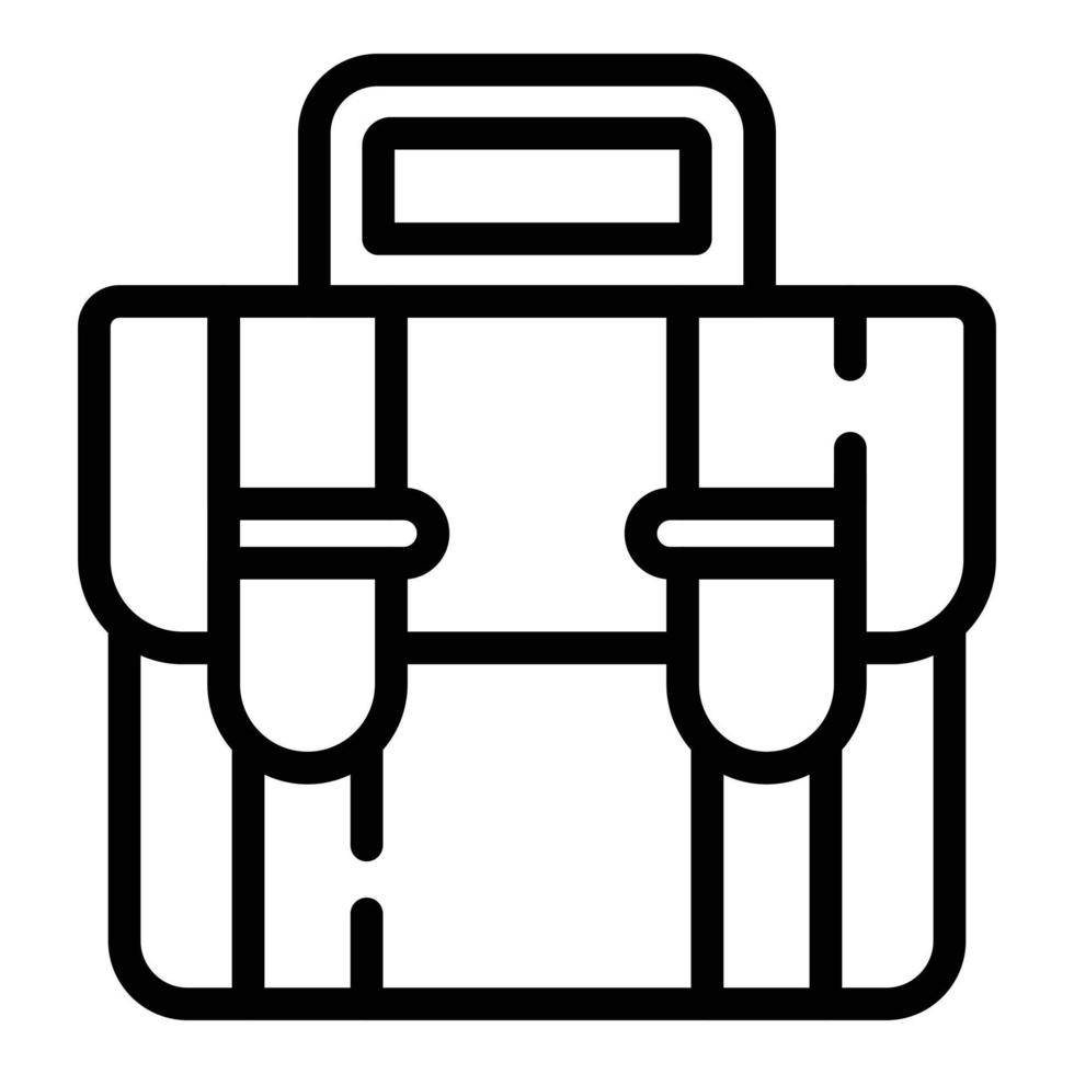 Briefcase icon, outline style vector
