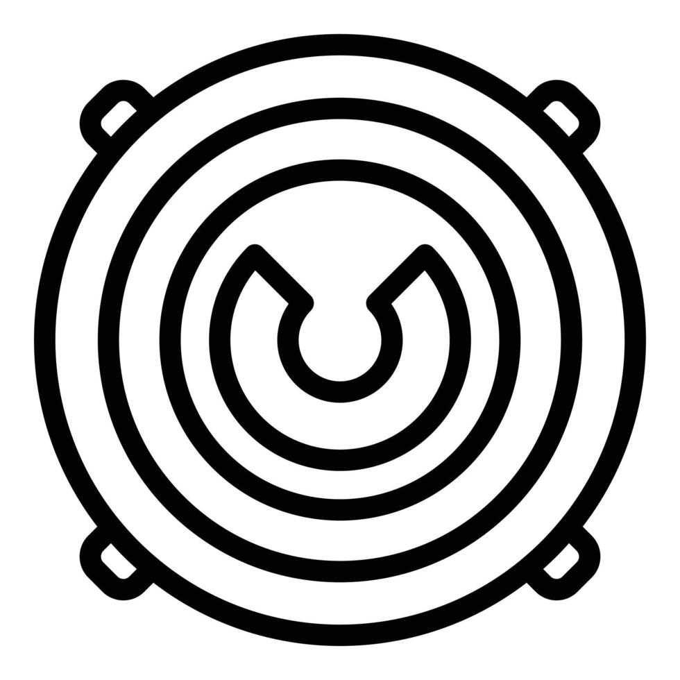 Round manhole cover icon, outline style vector