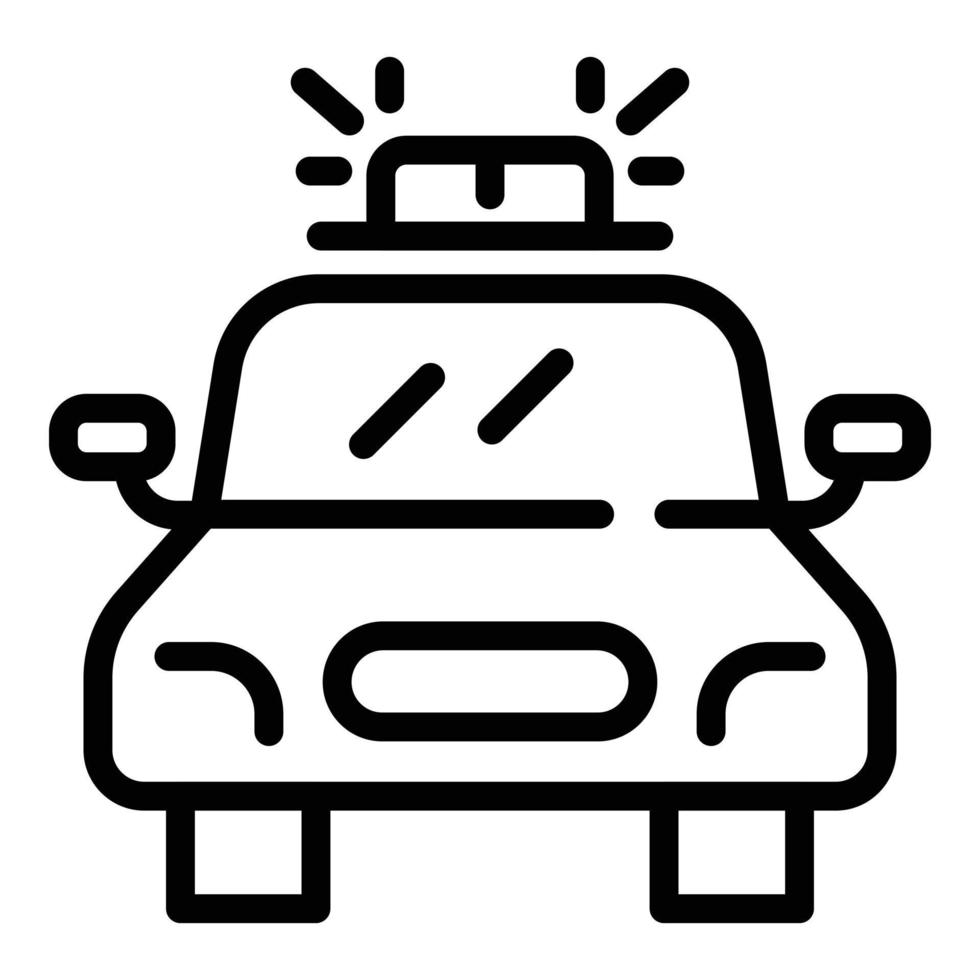 Police car icon, outline style vector