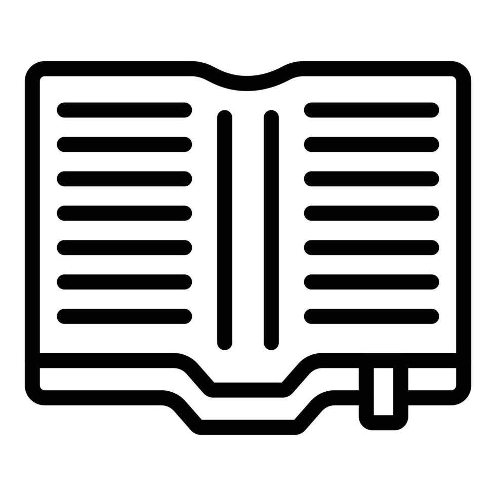 Law book icon, outline style vector