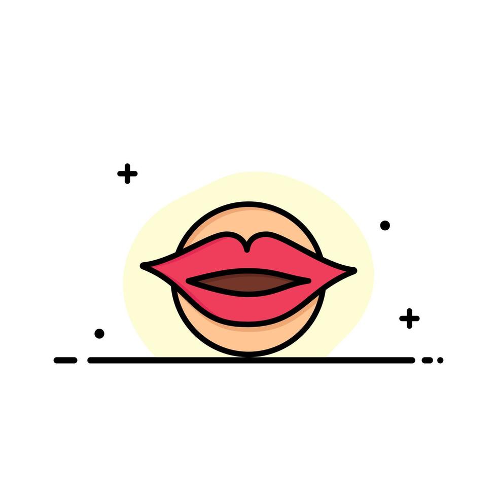 labios boca san valentín cara belleza empresa logotipo plantilla color plano vector