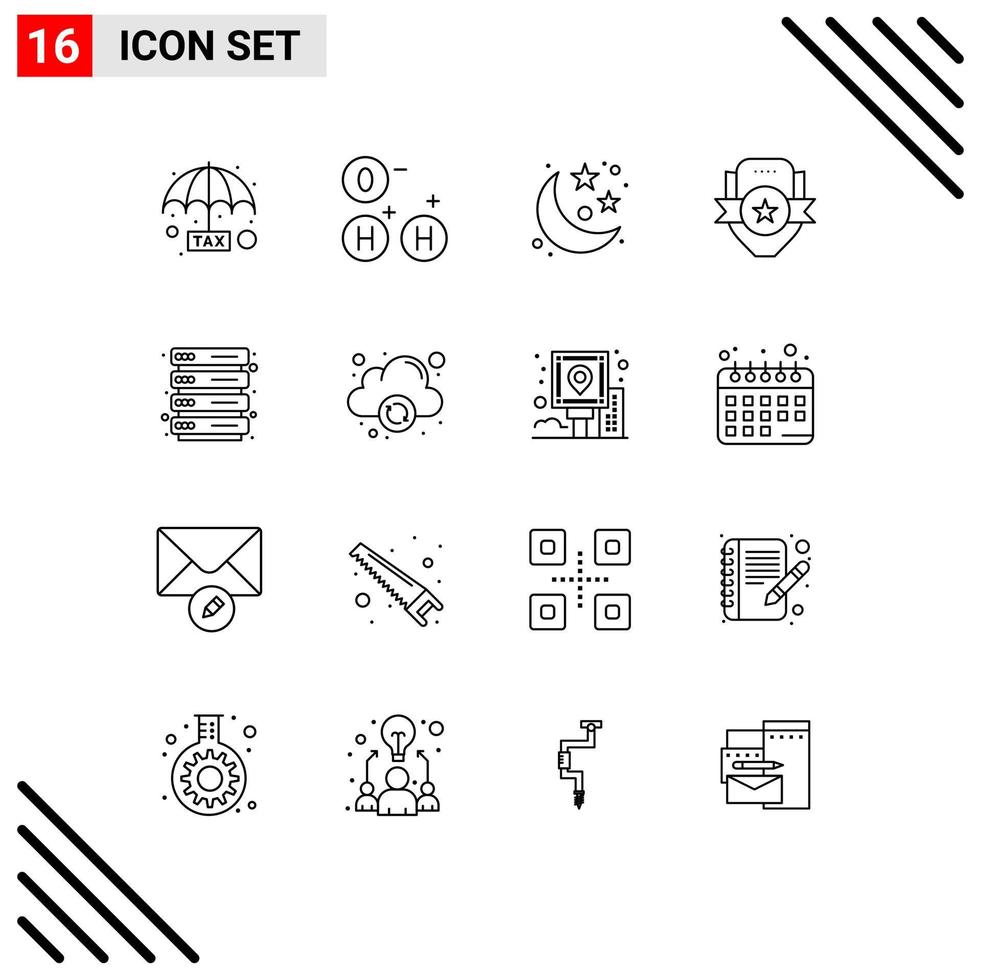 Outline Pack of 16 Universal Symbols of rack sport planet shield club Editable Vector Design Elements