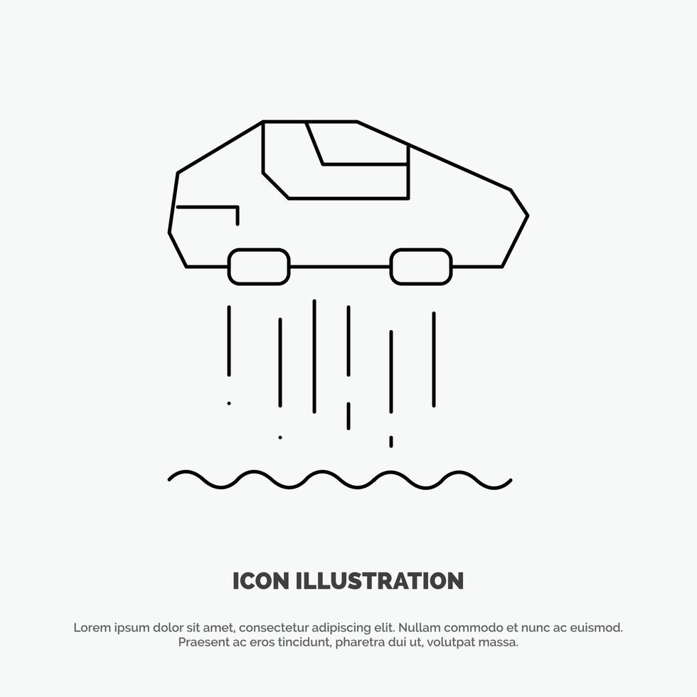 Hover car Personal Car Technology Line Icon Vector