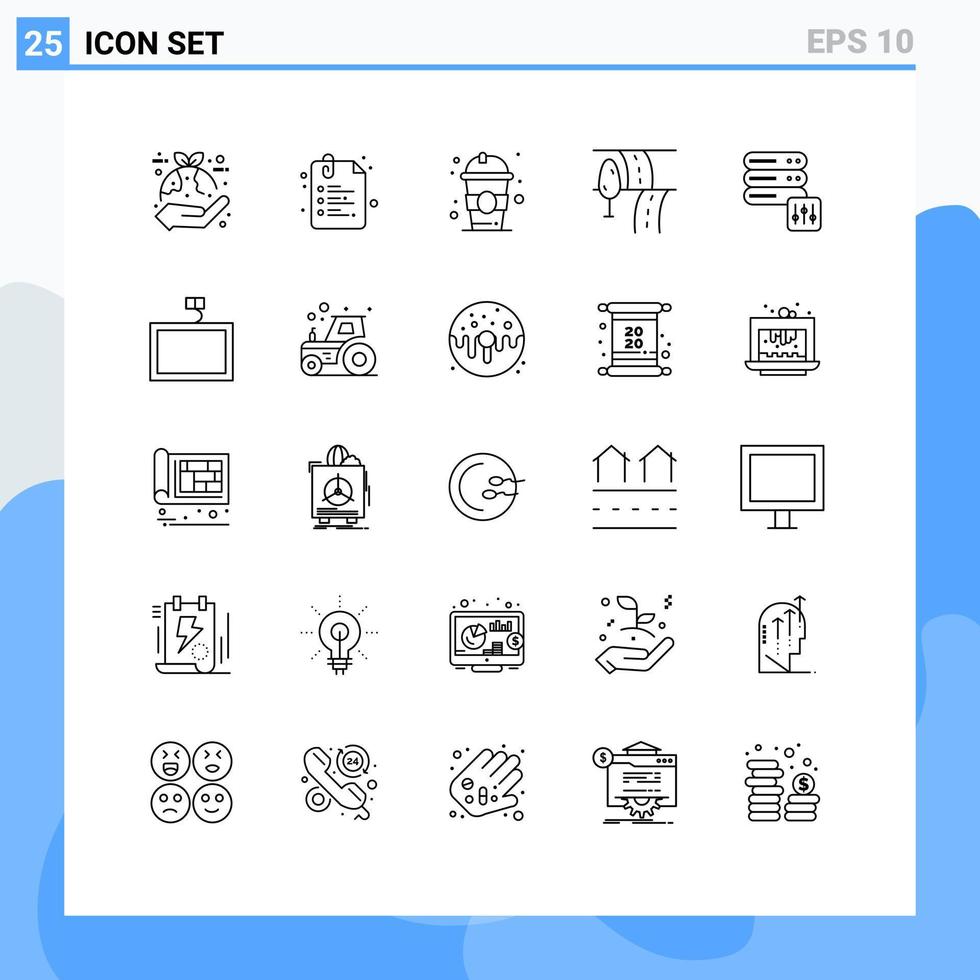 Modern Set of 25 Lines and symbols such as security travel back to school route back to school Editable Vector Design Elements