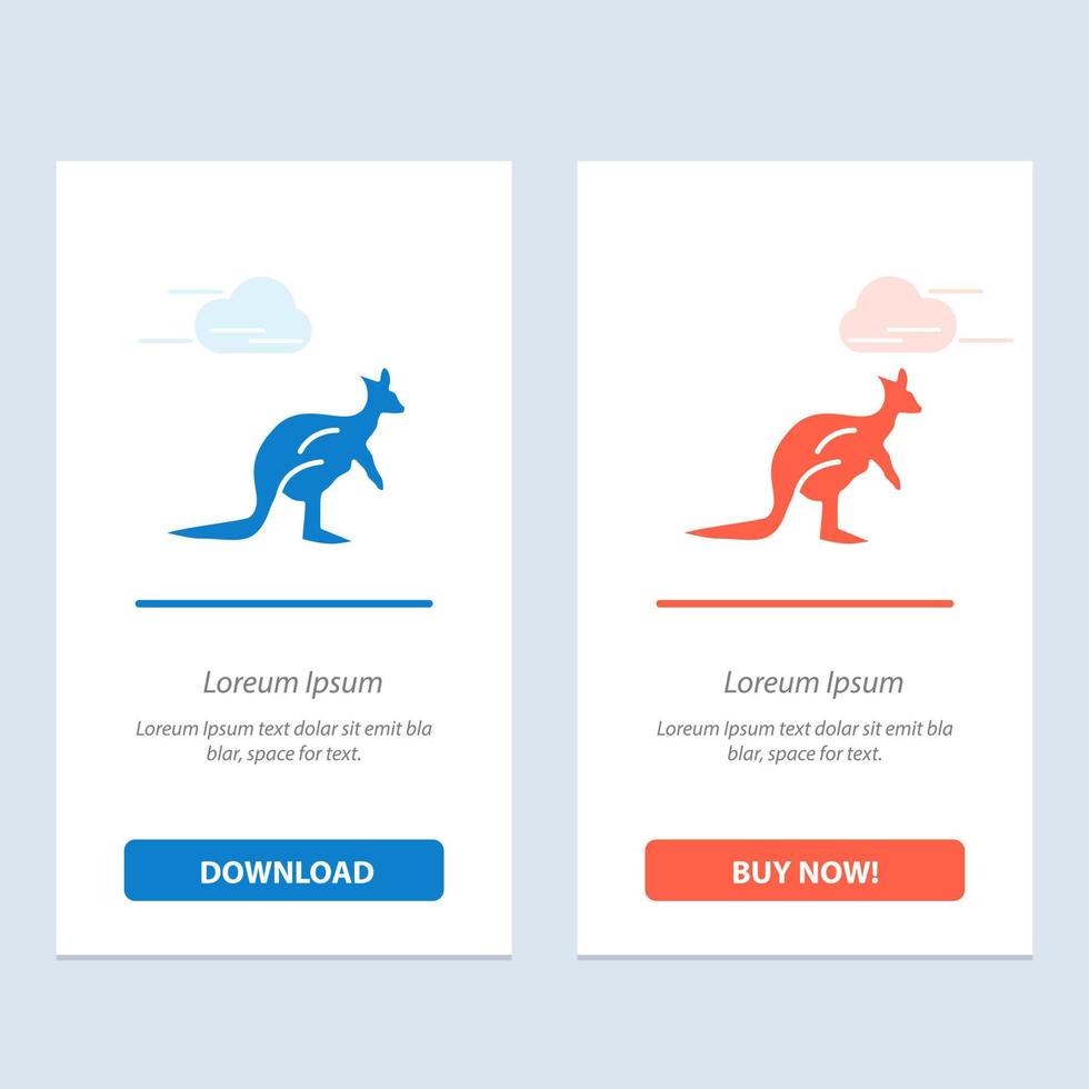 Animal Australia Australian Indigenous Kangaroo Travel  Blue and Red Download and Buy Now web Widget Card Template vector