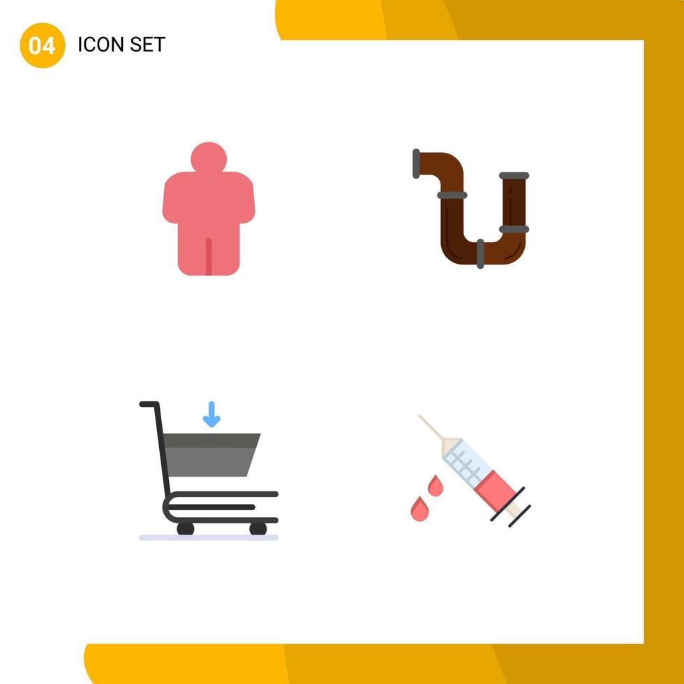 Stock Vector Icon Pack of 4 Line Signs and Symbols for man commerce pipe tools dope Editable Vector Design Elements