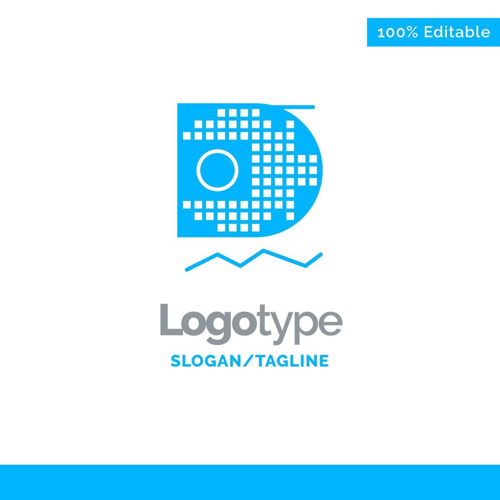 Data Science Data Science Mining Blue Solid Logo Template Place for Tagline vector