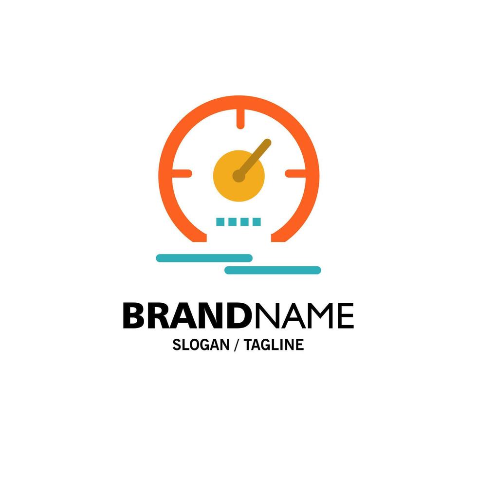 Gauge Dashboard Meter Speed Speedometer Business Logo Template Flat Color vector