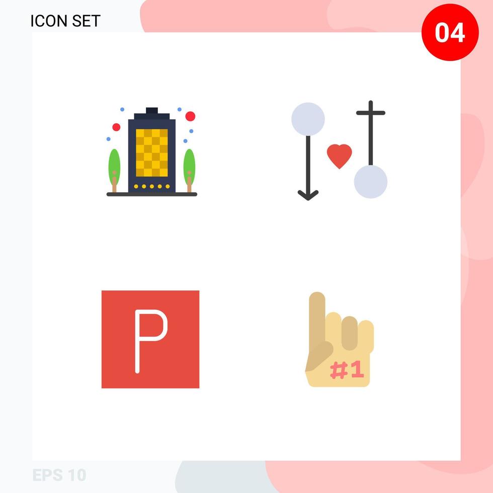 Universal Icon Symbols Group of 4 Modern Flat Icons of apartment park property male sign Editable Vector Design Elements